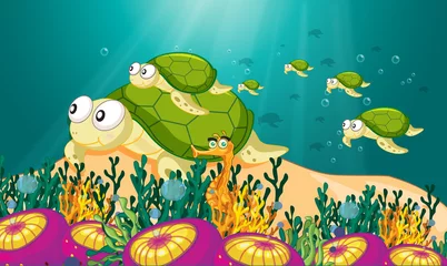 Poster Im Rahmen Schildkröte im Wasser © GraphicsRF