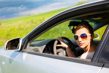 Naklejka premium Girl with glasses