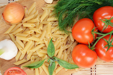 pasta and vegetables