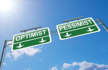 Optimist or pessimist concept.