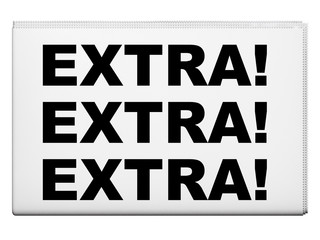 Newspaper on white background