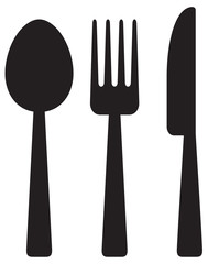 knife, fork and spoon