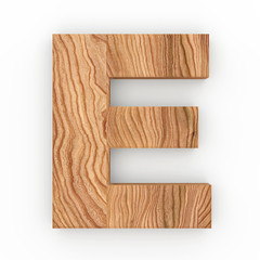 3d Font Wood Character E