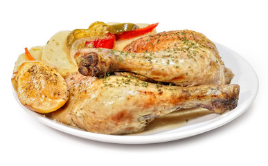 Muslos de pollo al horno.