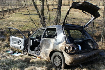 Autowrack nach Verkehrsunfall