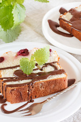 cake with chocolate and cherry