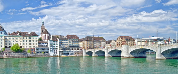 Stadtpanorama Basel, Schweiz - obrazy, fototapety, plakaty