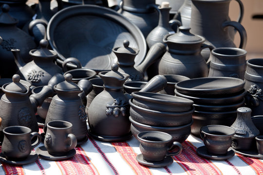 Handmade Ceramic Pottery At Street Handicraft Market