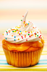 Cupcake with whipped cream