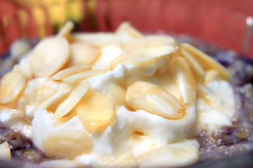 Healthy breakfast outdoors