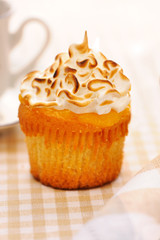 Cupcake with whipped cream