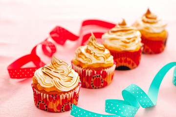 Cupcakes with whipped cream