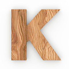 3d Font Wood Character K