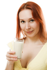 Woman drinking milk