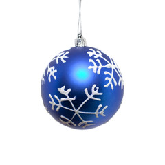 boule de Noël bleu suspendue