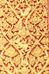 Native Thai style wood carving