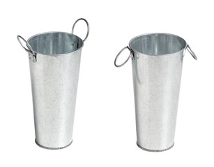 two metal bucket