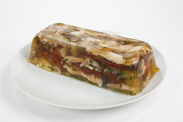 aspic di coniglio con olive e verdure