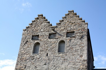 The towers of Aa Church om the island Bornholm in Denmark