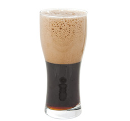 a glass of dark beer isolated