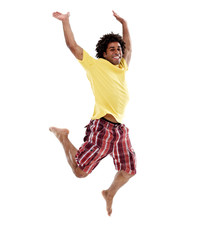 Joyful young man, jumping 8