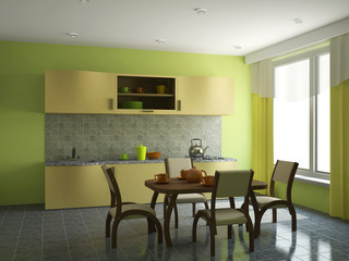 Kitchen with furniture