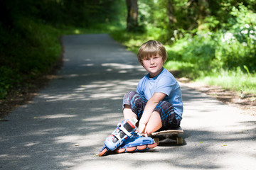 boy on rollerblades