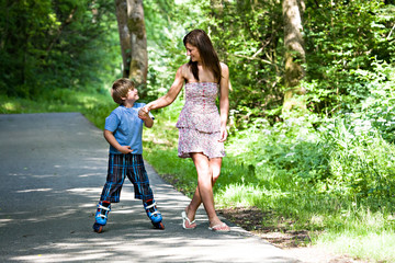 boy on rollerblades