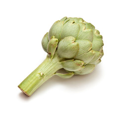 Fototapeta premium Globe artickoke isolated on a white studio background.