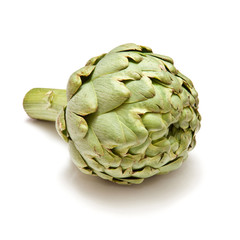 Fototapeta premium Globe artickoke isolated on a white studio background.