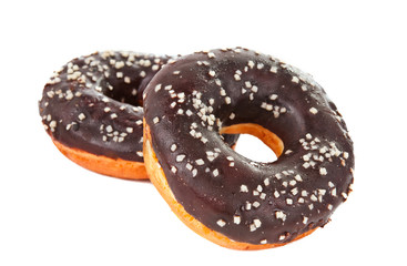 donuts with chocolate isolated