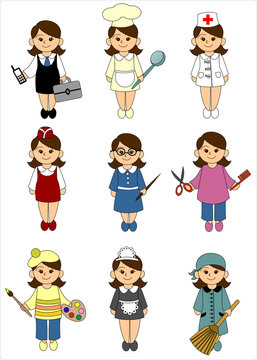 Women - representatives of different professions