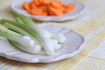 Fototapeta na wymiar spring onions