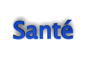 Santé en lettre bleue sur fond blanc