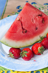 watermelon with strawberries