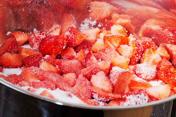 Topf mit Erdbeeren