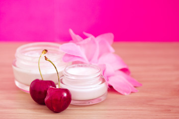 beauty product with natural ingredients (cherries)