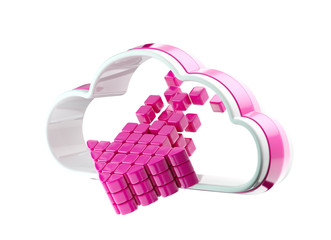 Obraz premium Cloud computing technology icon emblem