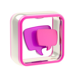 Sms chat application icon emblem isolated