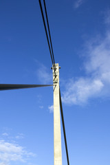 Pillar of the bridge and blue sky