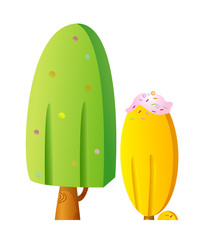 Vector icon tree and icecream