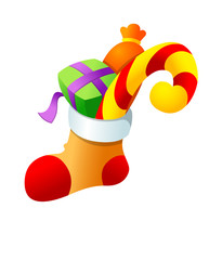 Vector icon sock and gift