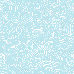 Sea background. Hand drawn vector illustration