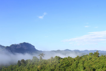 Atmosphere morning on mountain , Thailand .