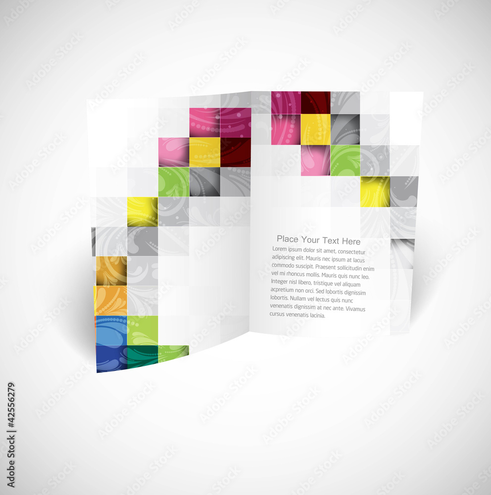 Wall mural abstract fold brochure mosaic vector