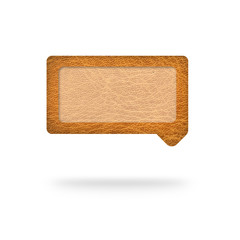 Talk tag,leather texture on white background