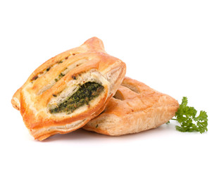 Puff pastry bun isolated on white background.