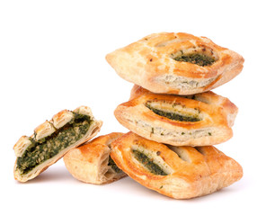 Puff pastry bun isolated on white background.