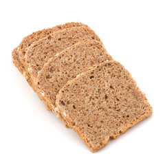 Healthy bran bread slices with rolled oats
