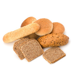Bread loafs and buns variety